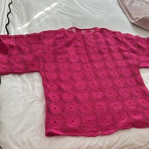 Elegant Pink Crochet Beach Cover Up
STUNNING